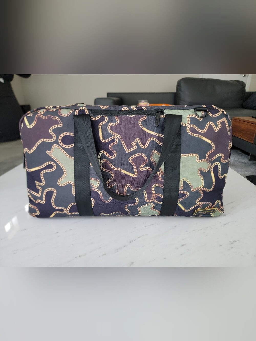 Sprayground Gold Chain Camo Duffle Bag 20"